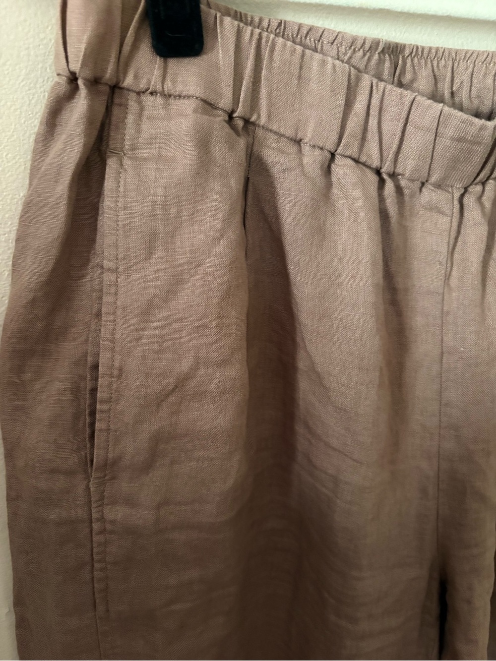 Eileen Fisher Organic Linen Pleated Lantern Pant in Taupe/Cocoa L - Picture 11 of 11